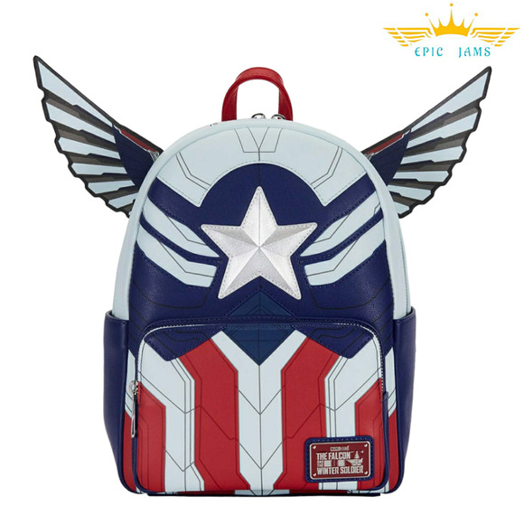 Loungefly Marvel Falcon Captain America Cosplay Mini Backpack New